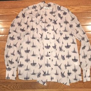 Halogen button down blouse small